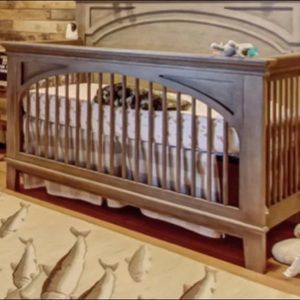 Crib Skirt taupe Buffalo check